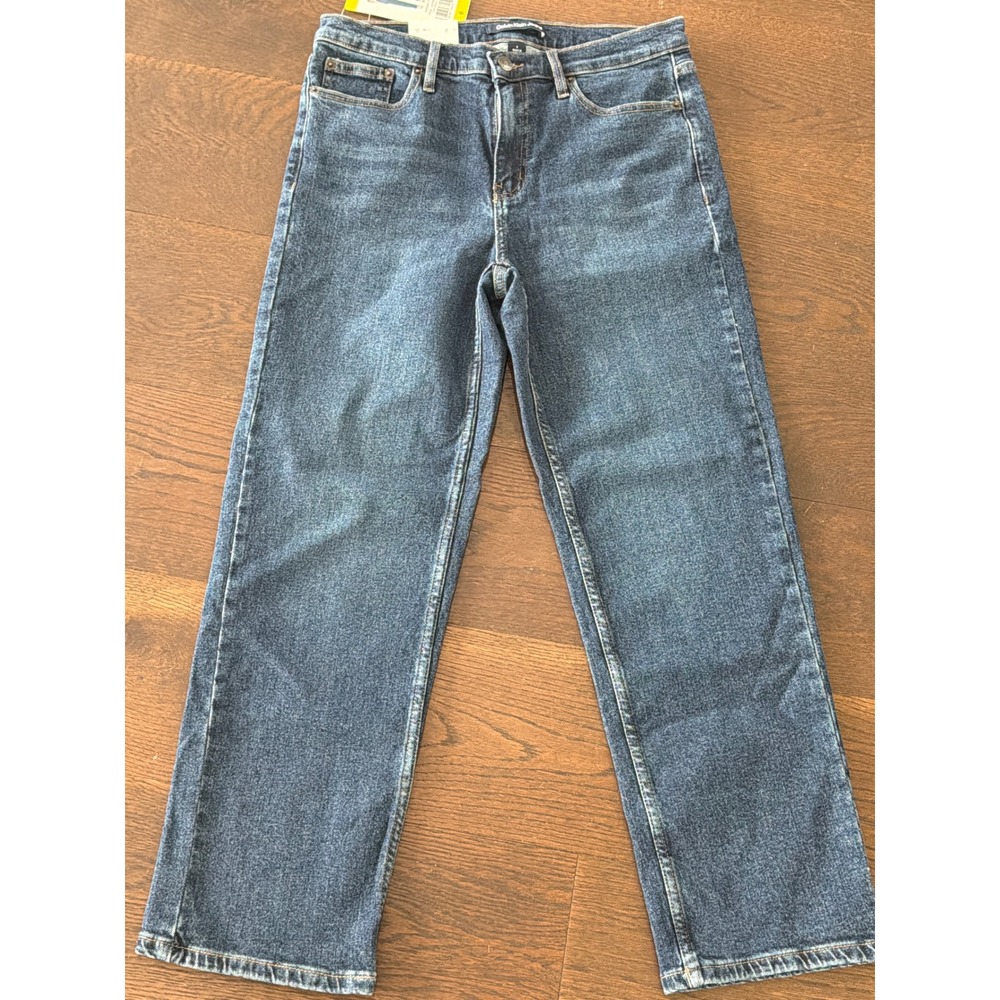 Calvin Klein Jeans Womens Size 6 Dark Blue Straight Leg High Rise Denim 1829063